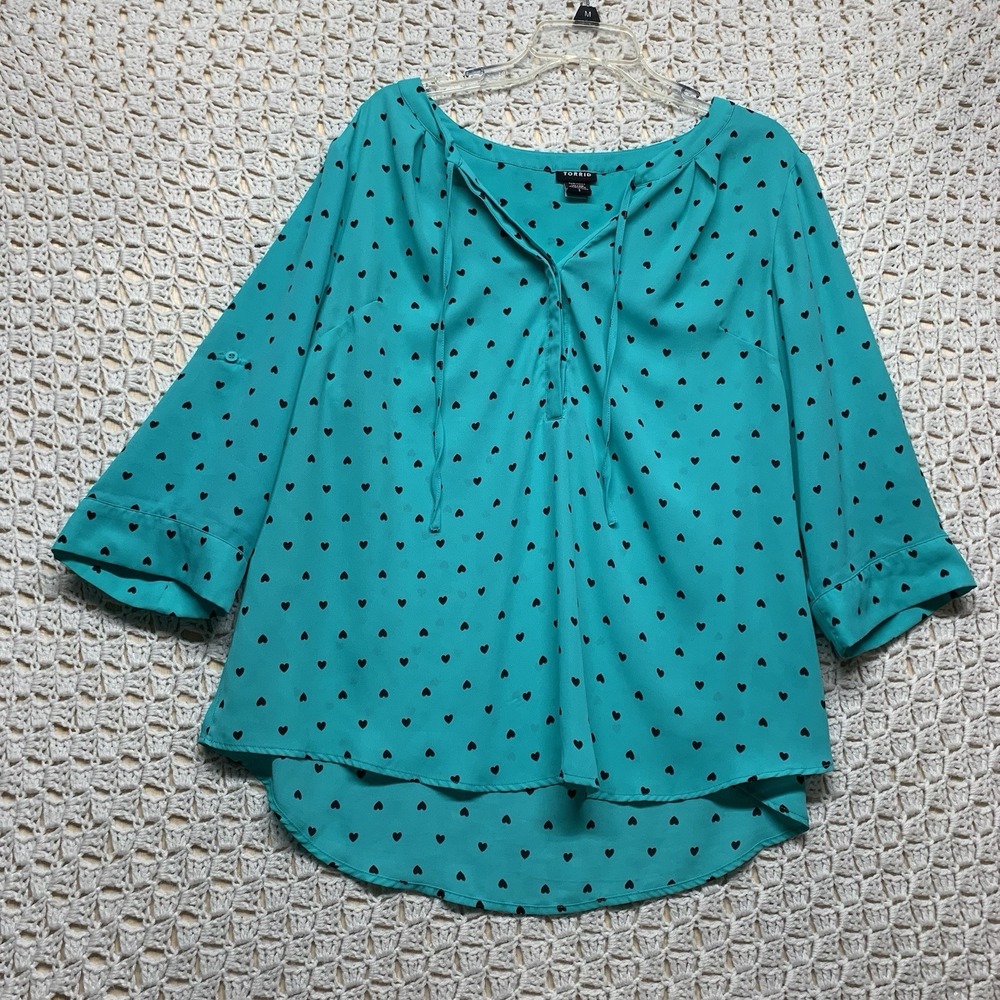 Teal Polka Dot Women's Top